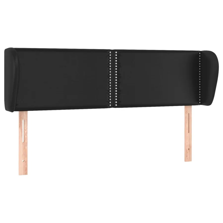 Tête de lit avec oreilles Noir 147x23x78/88 cm Similicuir - 2