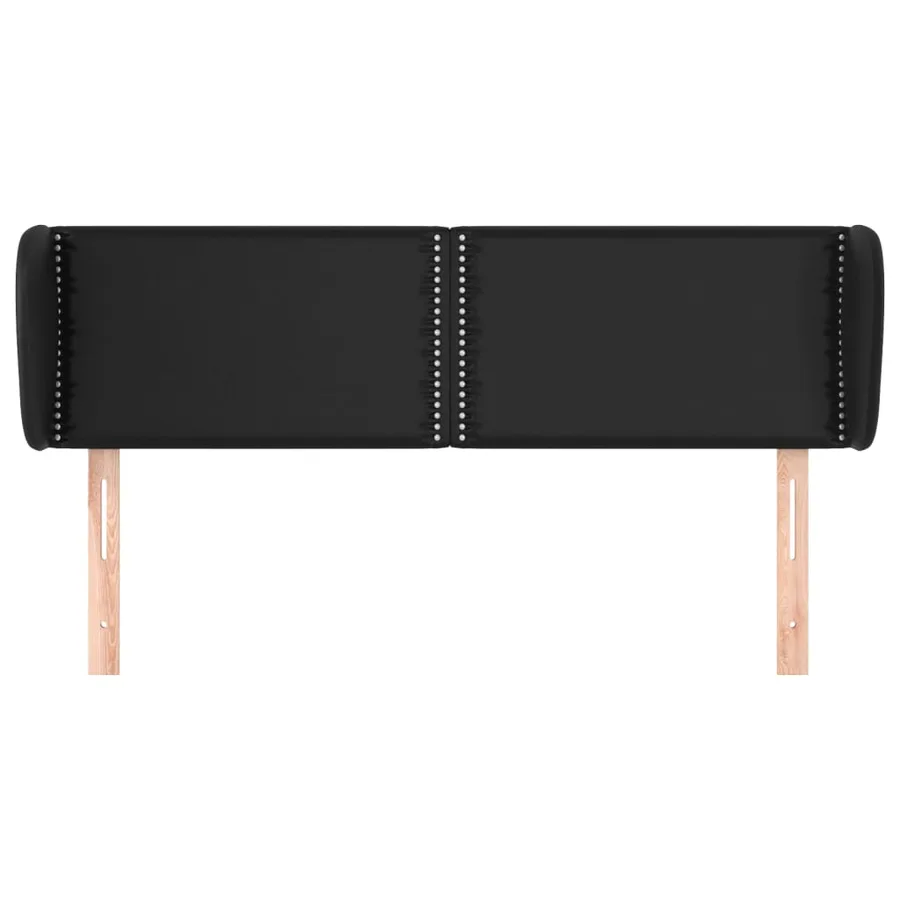 Tête de lit avec oreilles Noir 147x23x78/88 cm Similicuir - 3