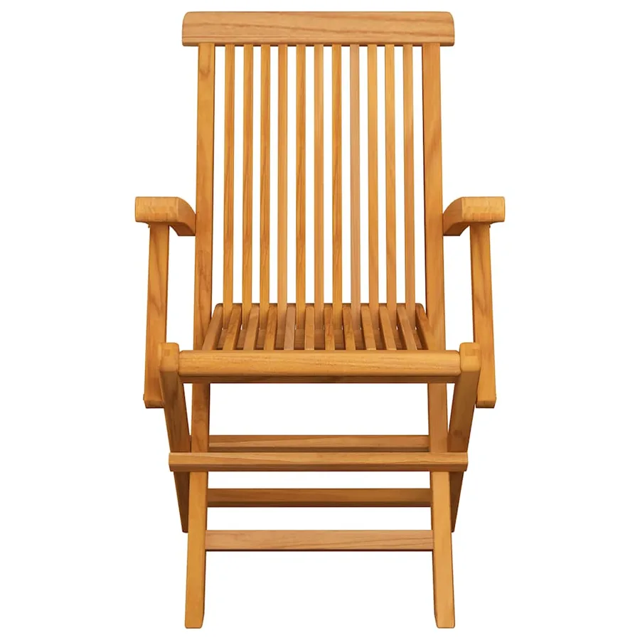 Chaises de jardin avec coussins crème lot de 8 Bois teck massif - 4