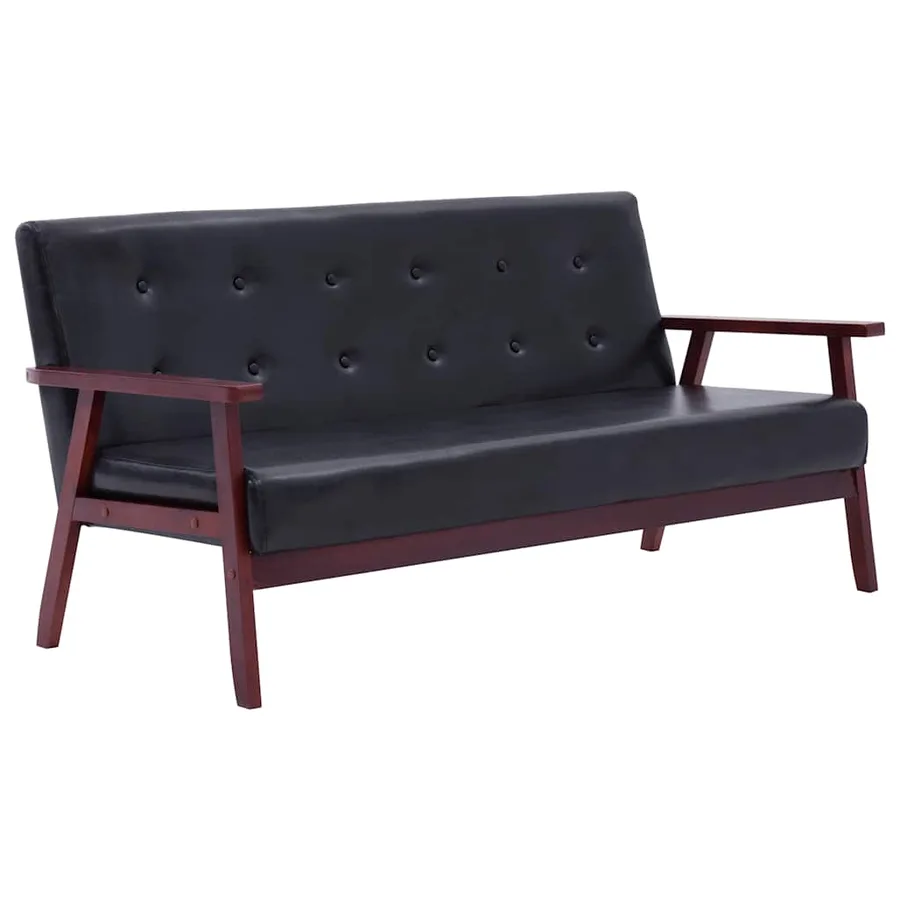 Ensemble de canapés 3 pcs noir similicuir - 3