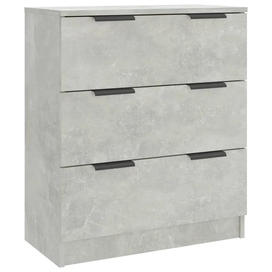 Buffets 3 pcs gris béton bois d'ingénierie - 3