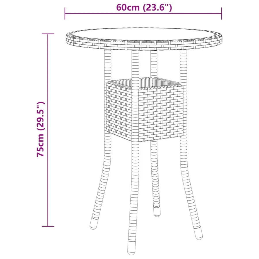 Ensemble de bistro de jardin 3 pcs Résine tressée Gris - 11
