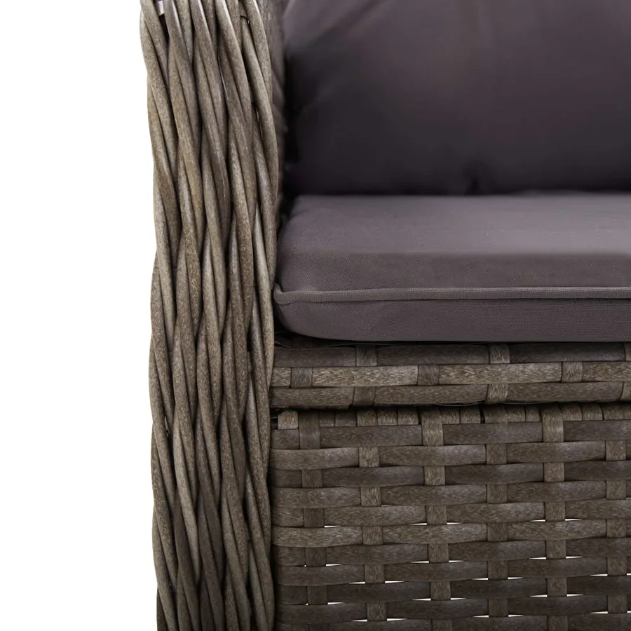 Ensemble de bistro de jardin 3 pcs Résine tressée Gris - 7