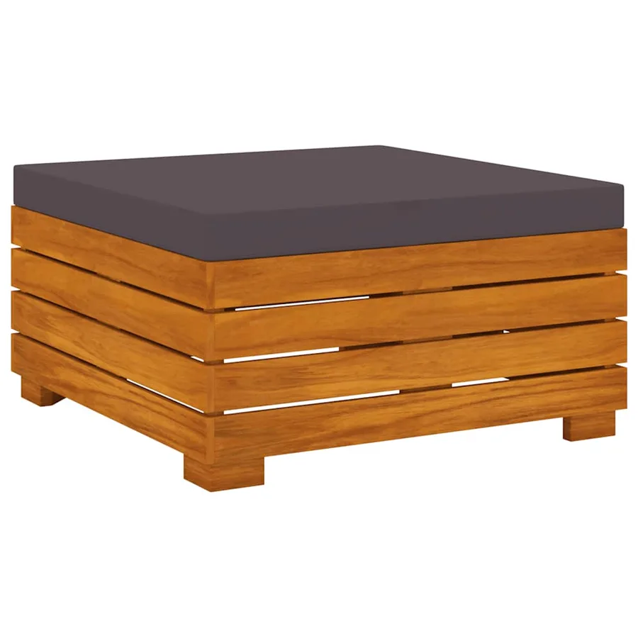 Salon de jardin 6 pcs avec coussins Bois d'acacia solide - 5