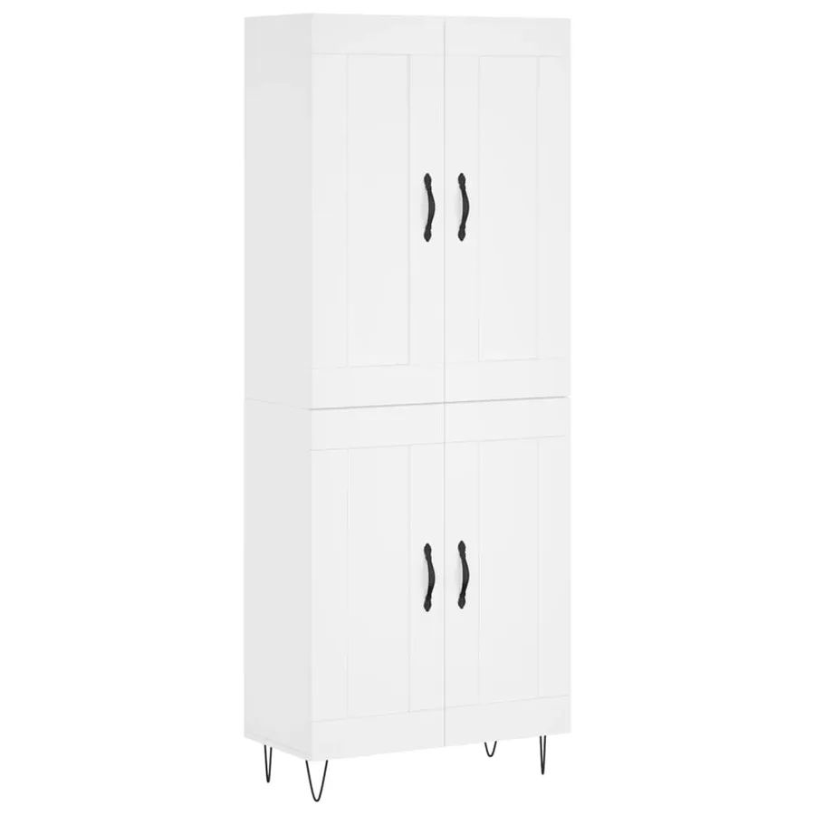 Buffet haut Blanc 69,5x34x180 cm Bois d'ingénierie - 2