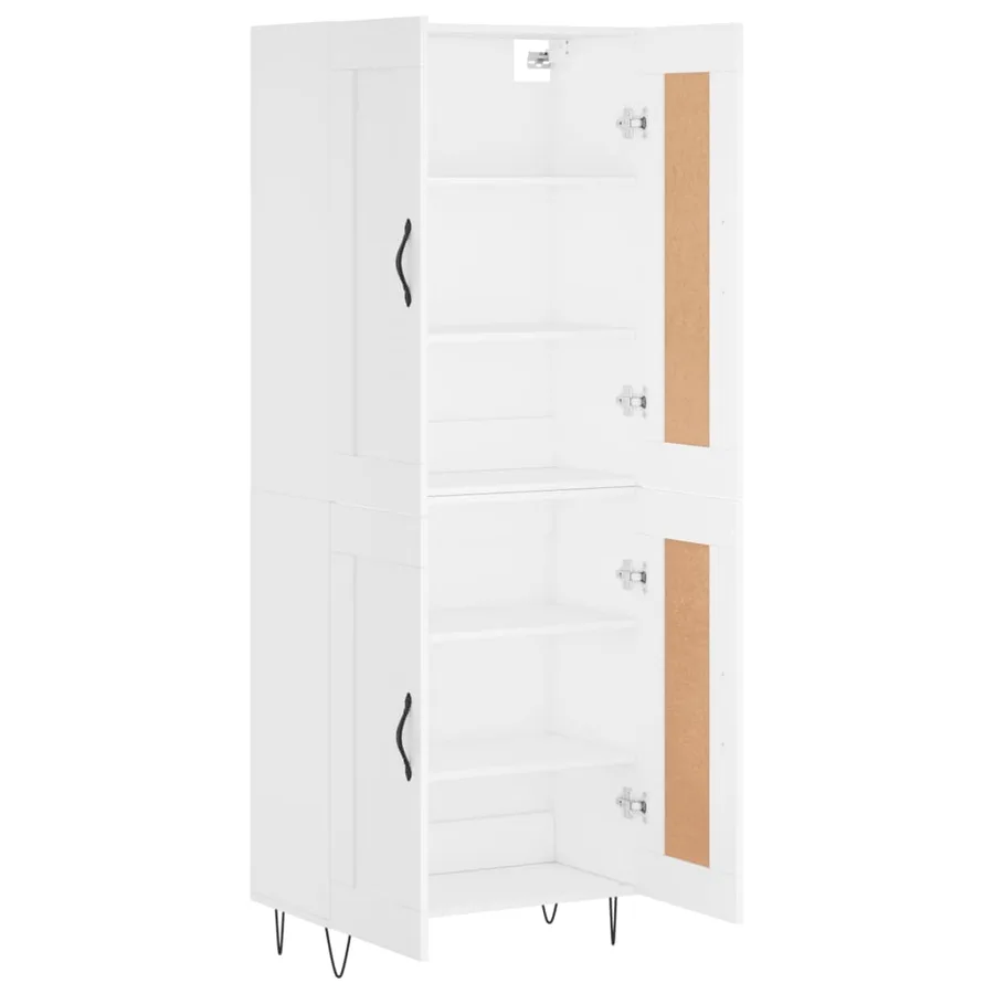 Buffet haut Blanc 69,5x34x180 cm Bois d'ingénierie - 4