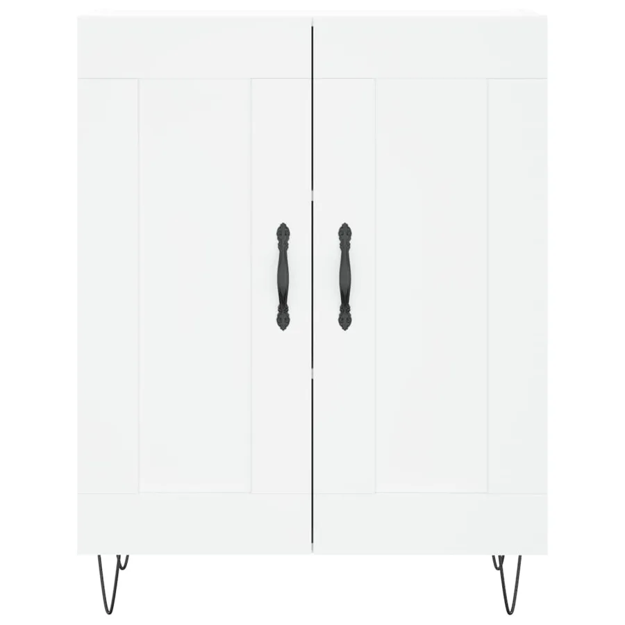 Buffet haut Blanc 69,5x34x180 cm Bois d'ingénierie - 8