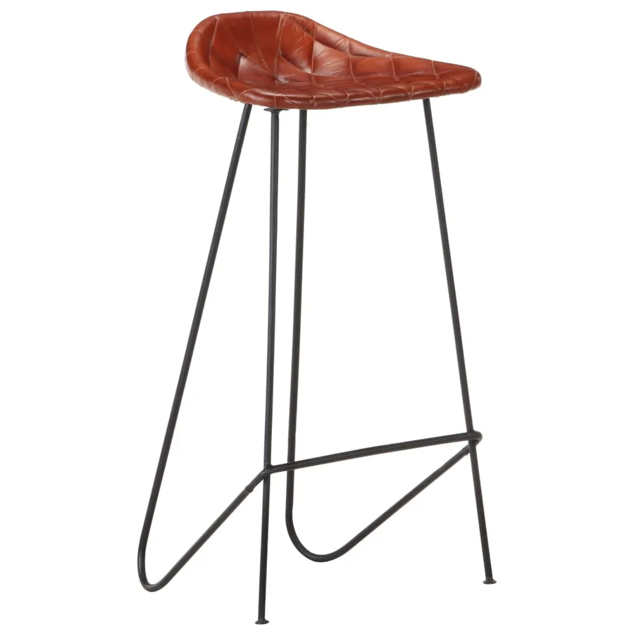 Ensemble de bar 5 pcs Bois solide et cuir véritable - 18