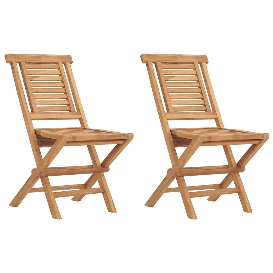 Chaises de jardin pliantes lot de 2 47x63x90cm bois massif teck - 2