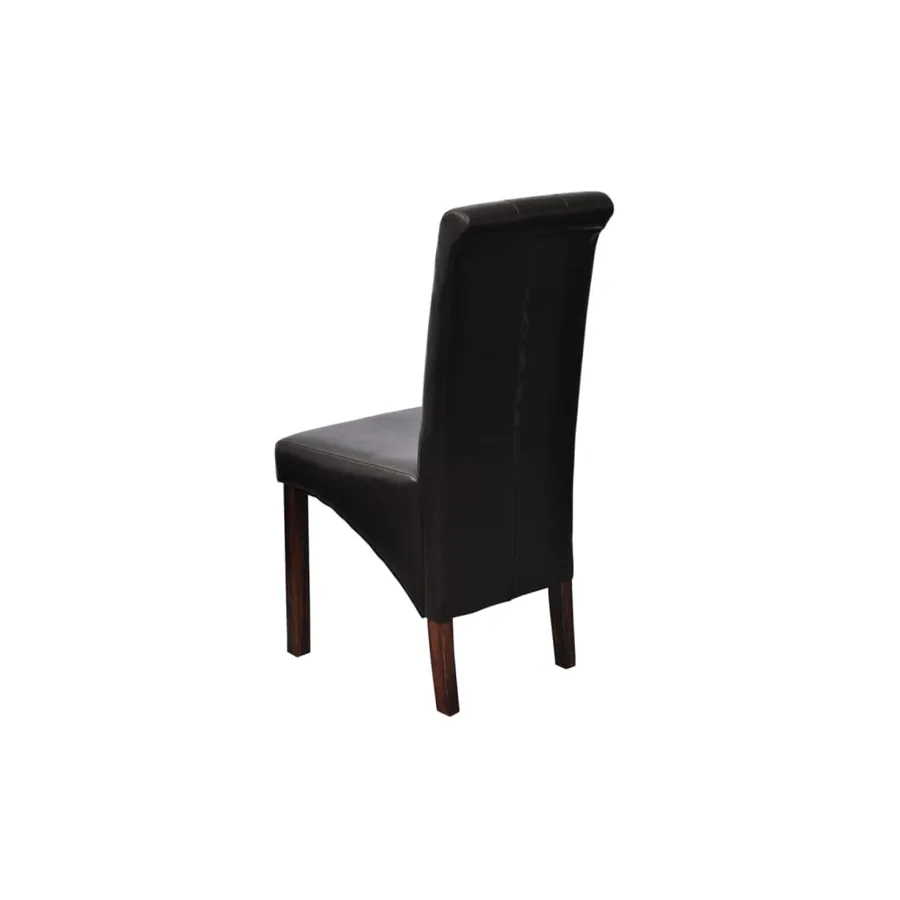 Chaises à manger lot de 6 noir similicuir - 3