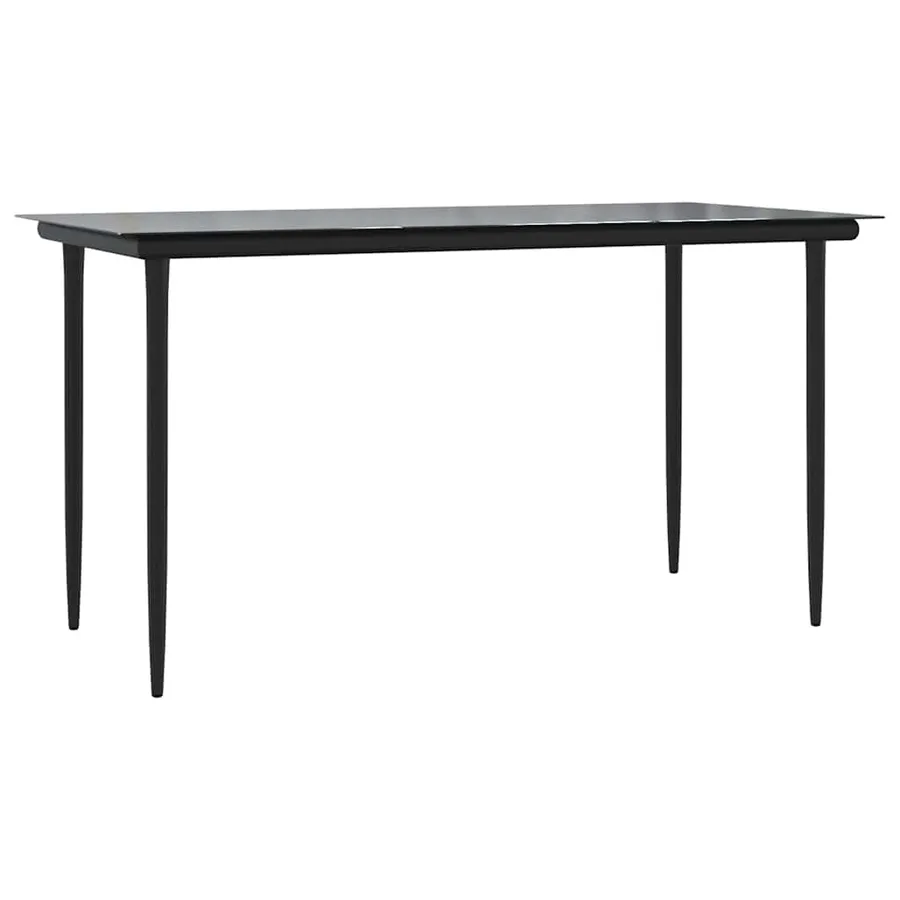 Ensemble à manger de jardin 7 pcs noir textilène et acier - 6