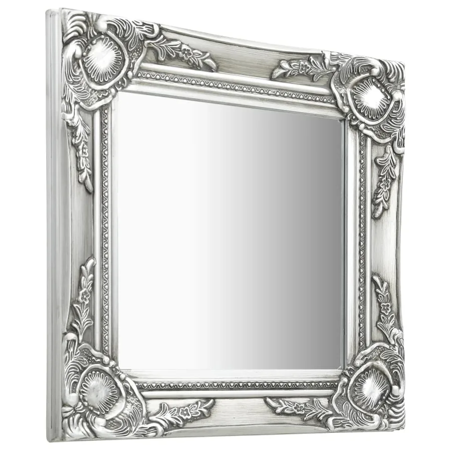 Miroir mural style baroque 40x40 cm Argenté - 2