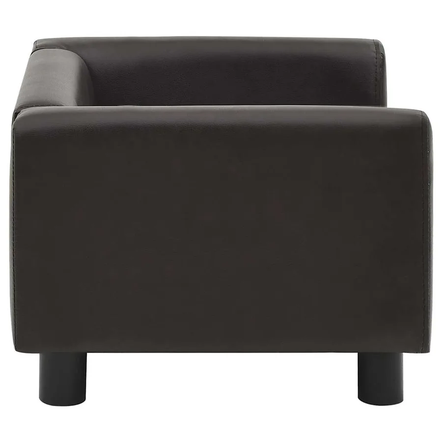 Canapé pour chien Marron 60x43x30 cm Peluche et similicuir - 5