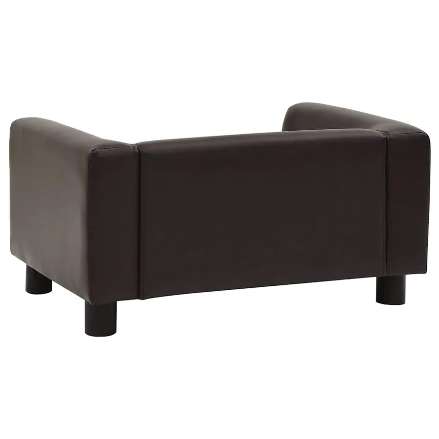 Canapé pour chien Marron 60x43x30 cm Peluche et similicuir - 6
