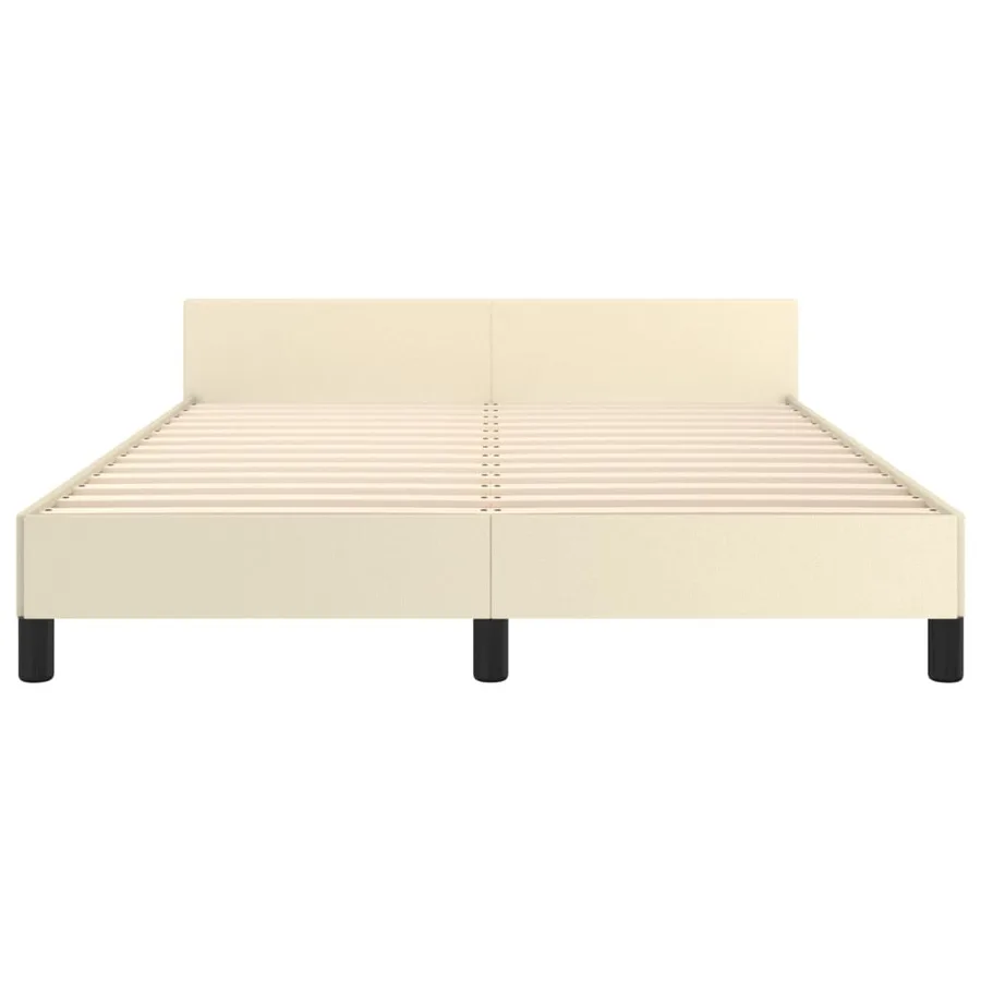 Cadre de lit sans matelas crème 140x190 cm similicuir - 6