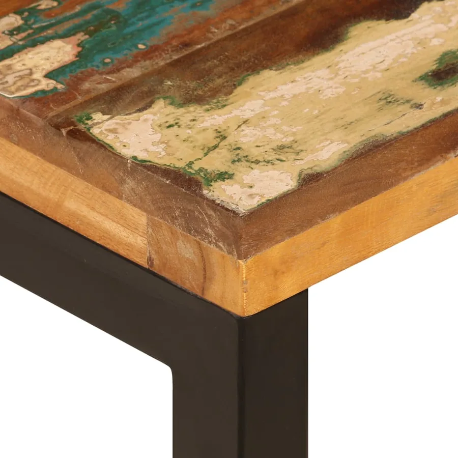 Table basse 100x50x35 cm Bois de récupération solide et acier - 6