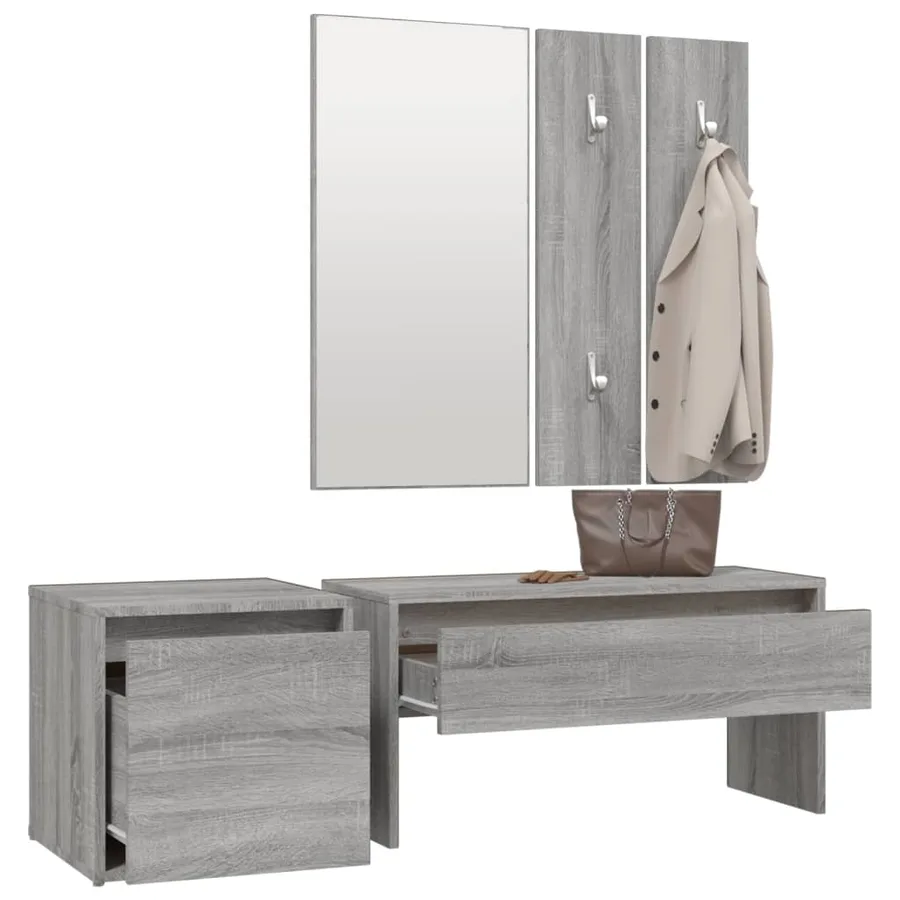 Ensemble de meubles de couloir Sonoma gris Bois d'ingénierie - 4