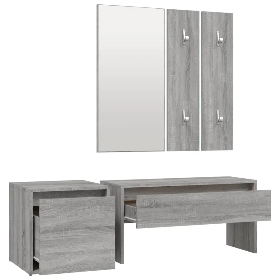 Ensemble de meubles de couloir Sonoma gris Bois d'ingénierie - 5