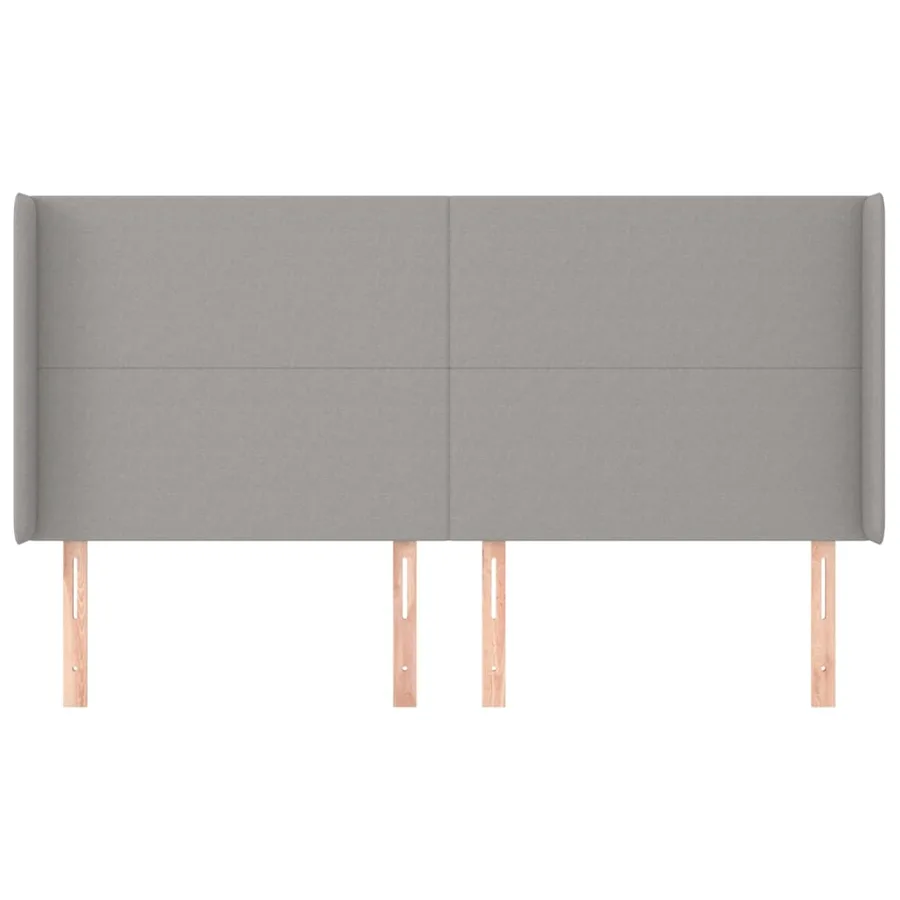 Tête de lit avec oreilles Gris clair 203x16x118/128 cm Tissu - 3