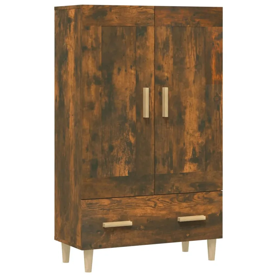 Buffet haut Chêne fumé 70x31x115 cm Bois d'ingénierie - 2
