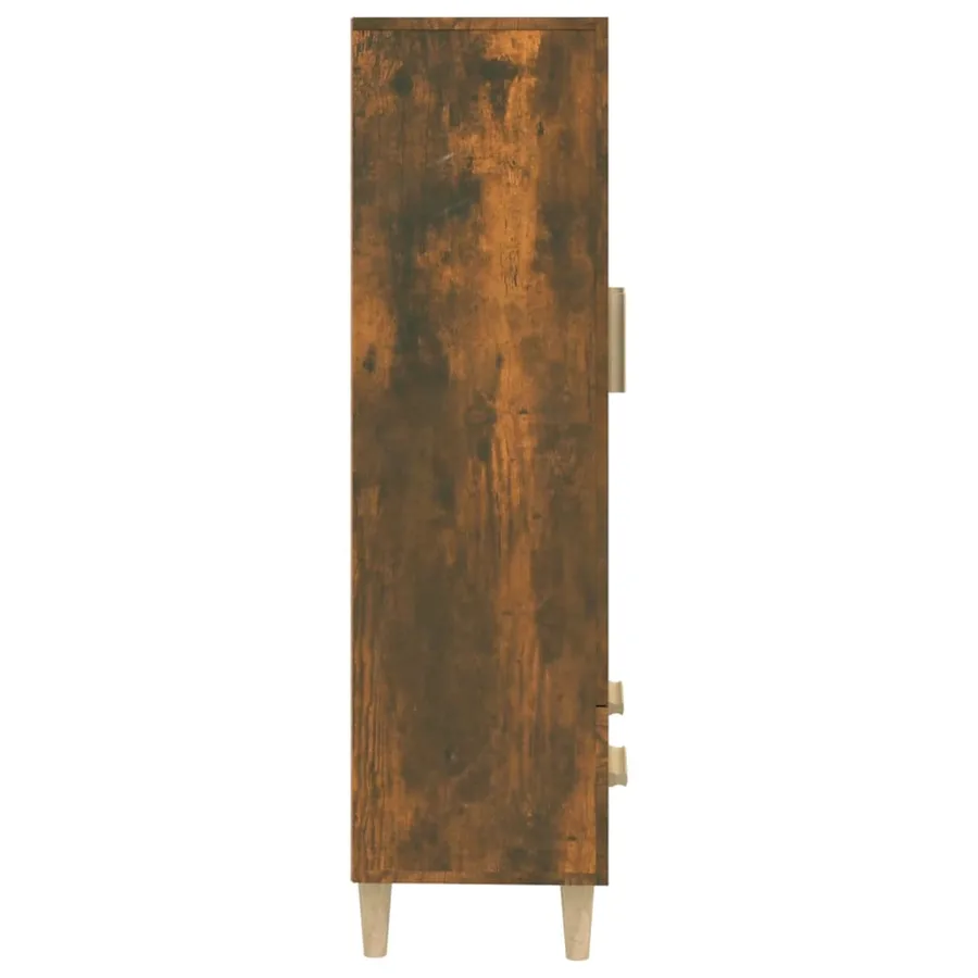 Buffet haut Chêne fumé 70x31x115 cm Bois d'ingénierie - 8