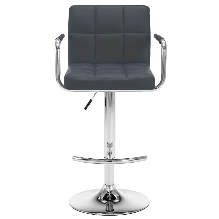 Tabourets de bar lot de 2 gris similicuir - 3