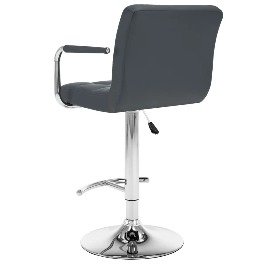 Tabourets de bar lot de 2 gris similicuir - 4