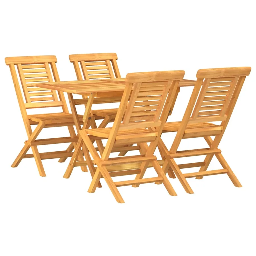 Ensemble à manger de jardin 5 pcs Bois de teck massif - 2
