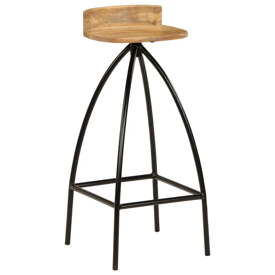 Chaises de bar lot de 2 bois de manguier solide - 10