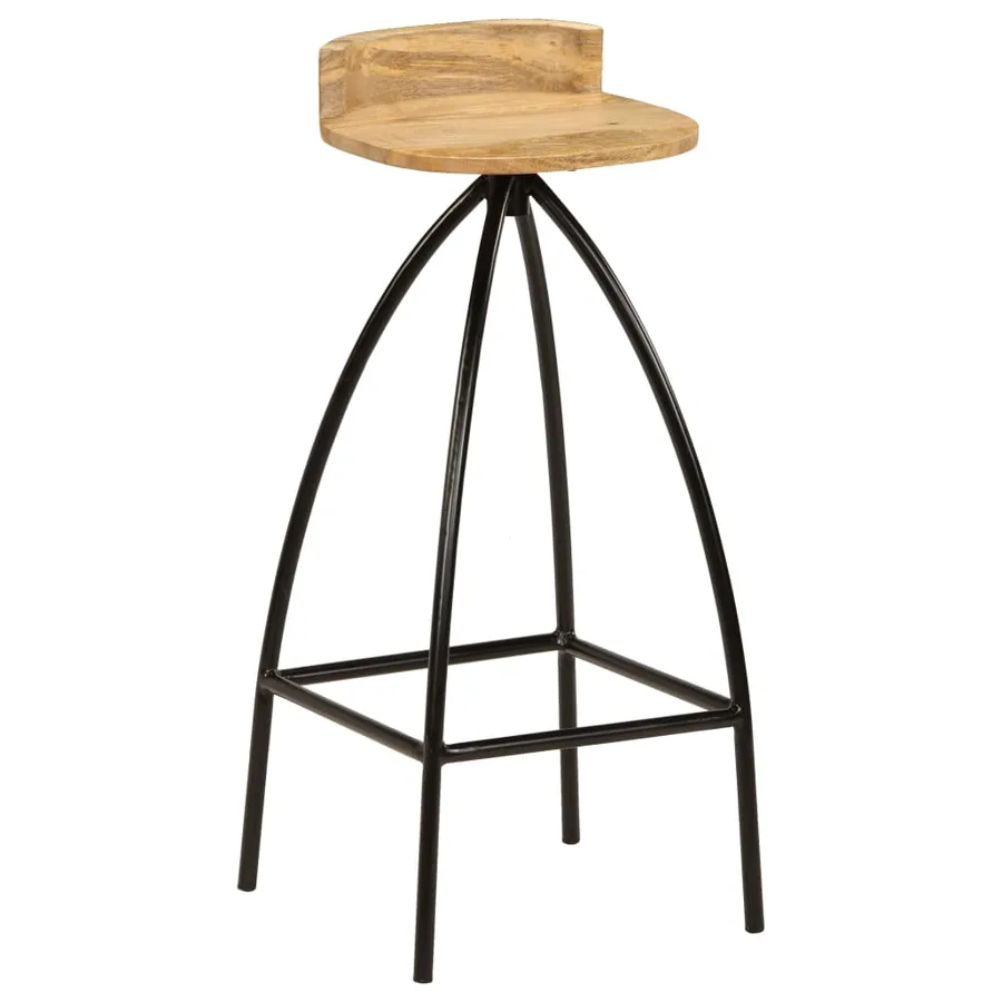 Chaises de bar lot de 2 bois de manguier solide - 11