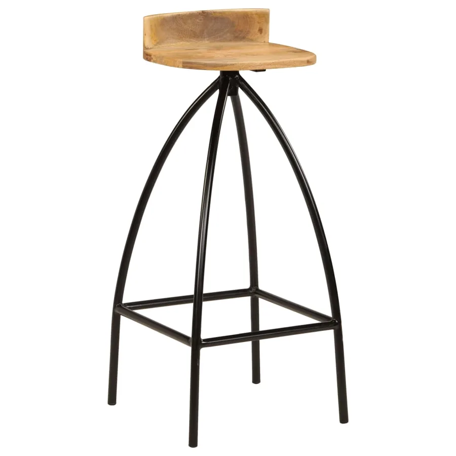 Chaises de bar lot de 2 bois de manguier solide - 12