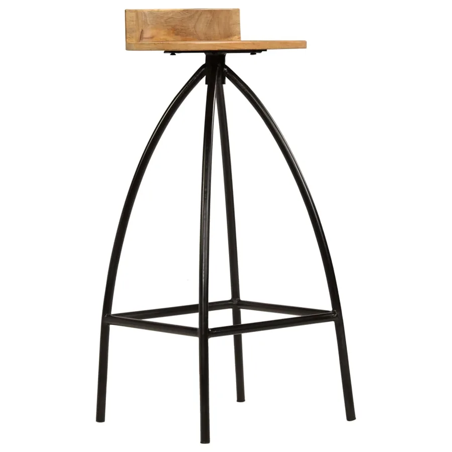 Chaises de bar lot de 2 bois de manguier solide - 4