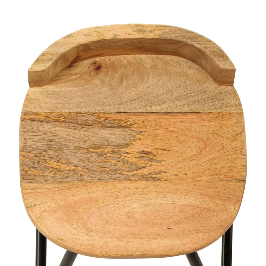 Chaises de bar lot de 2 bois de manguier solide - 6