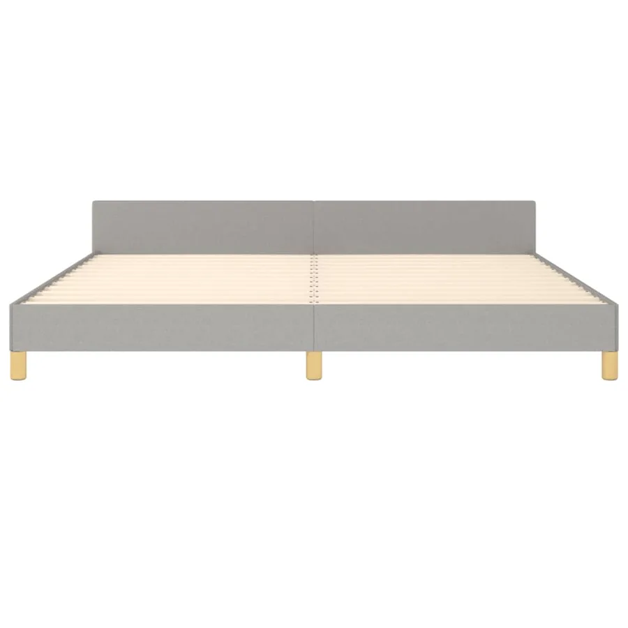 Cadre de lit sans matelas gris clair 200x200 cm tissu - 6