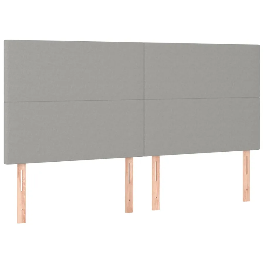 Cadre de lit sans matelas gris clair 200x200 cm tissu - 9