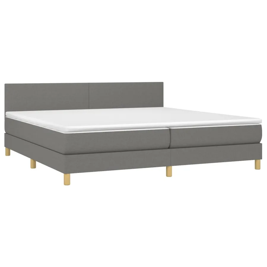 Sommier à lattes de lit et matelas et LED Gris foncé 200x200 cm - 3