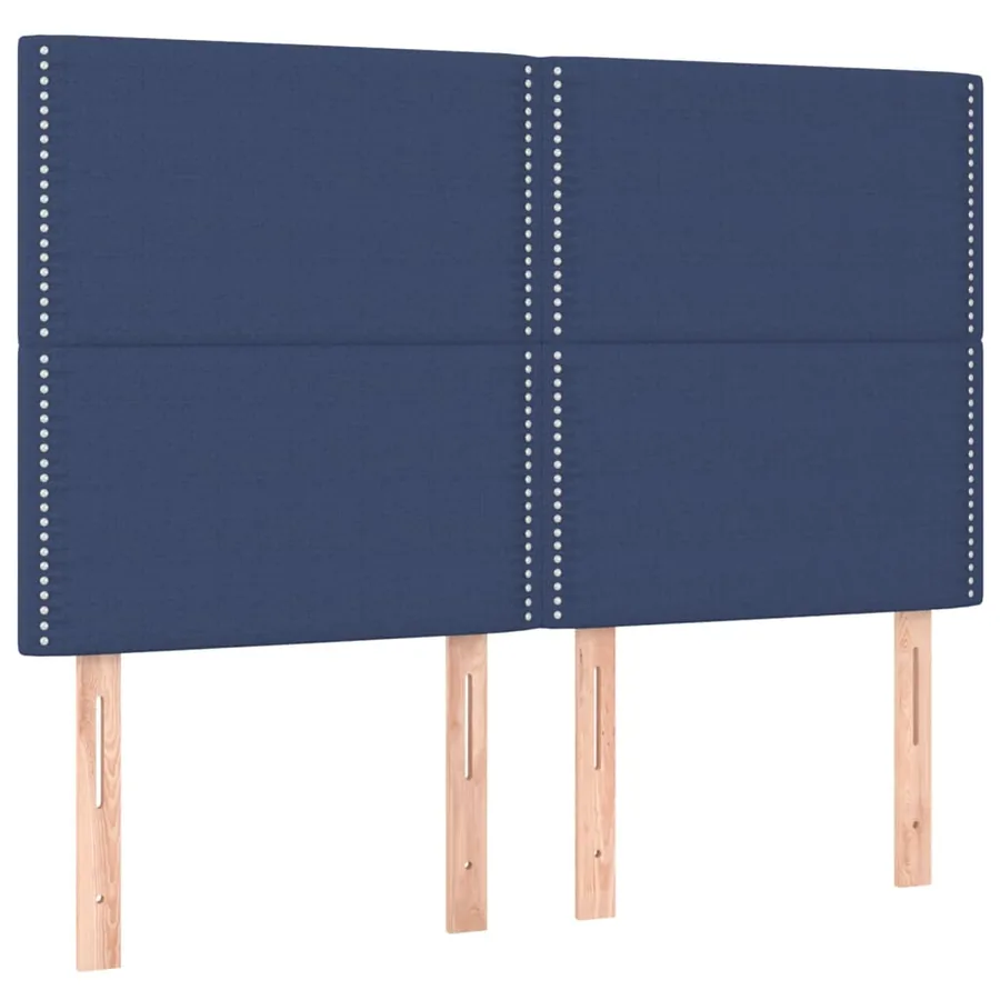Cadre de lit sans matelas bleu 140x200 cm tissu - 9