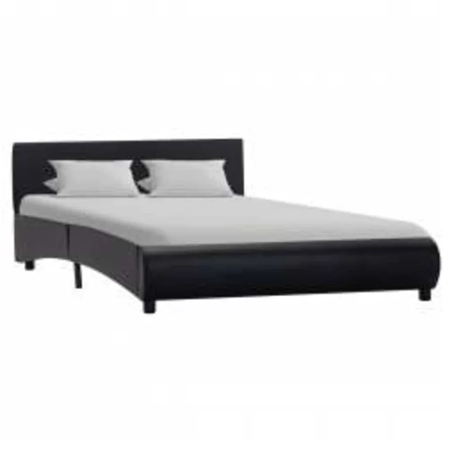 Cadre de lit avec LED sans matelas noir 140x200 cm - 2