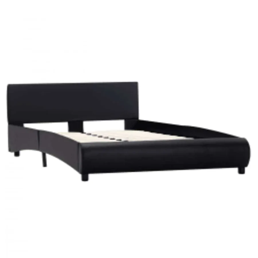 Cadre de lit avec LED sans matelas noir 140x200 cm - 3