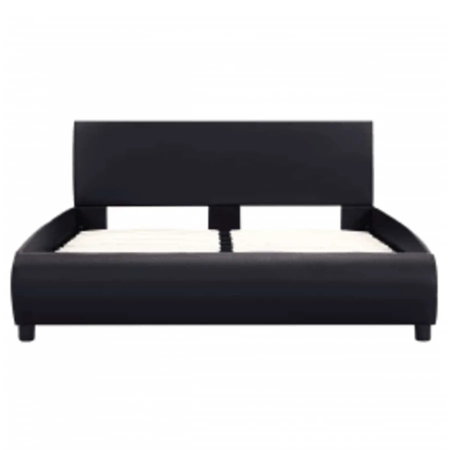 Cadre de lit avec LED sans matelas noir 140x200 cm - 4