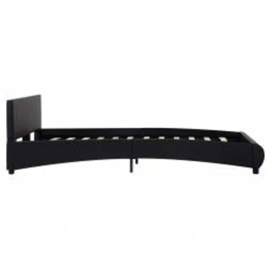 Cadre de lit avec LED sans matelas noir 140x200 cm - 5