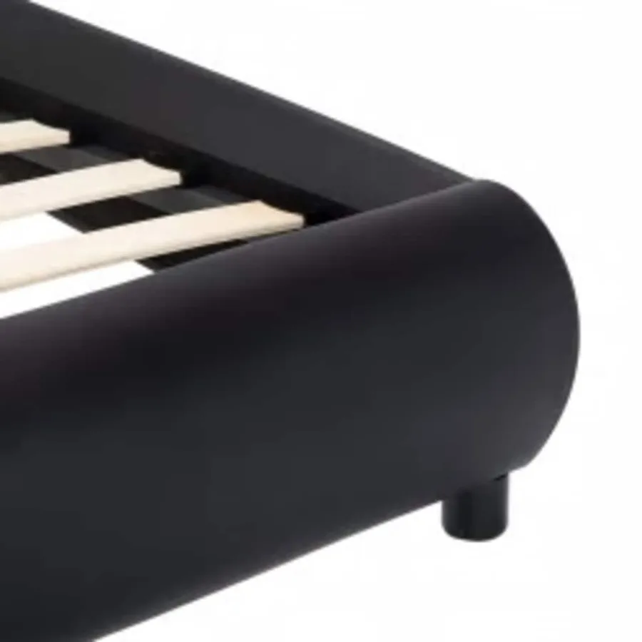 Cadre de lit avec LED sans matelas noir 140x200 cm - 7