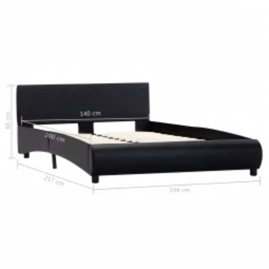 Cadre de lit avec LED sans matelas noir 140x200 cm - 9