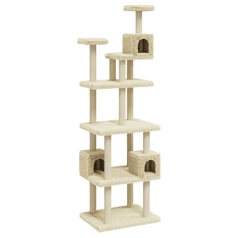 Arbre à chat avec griffoirs en sisal Crème 188 cm - 2
