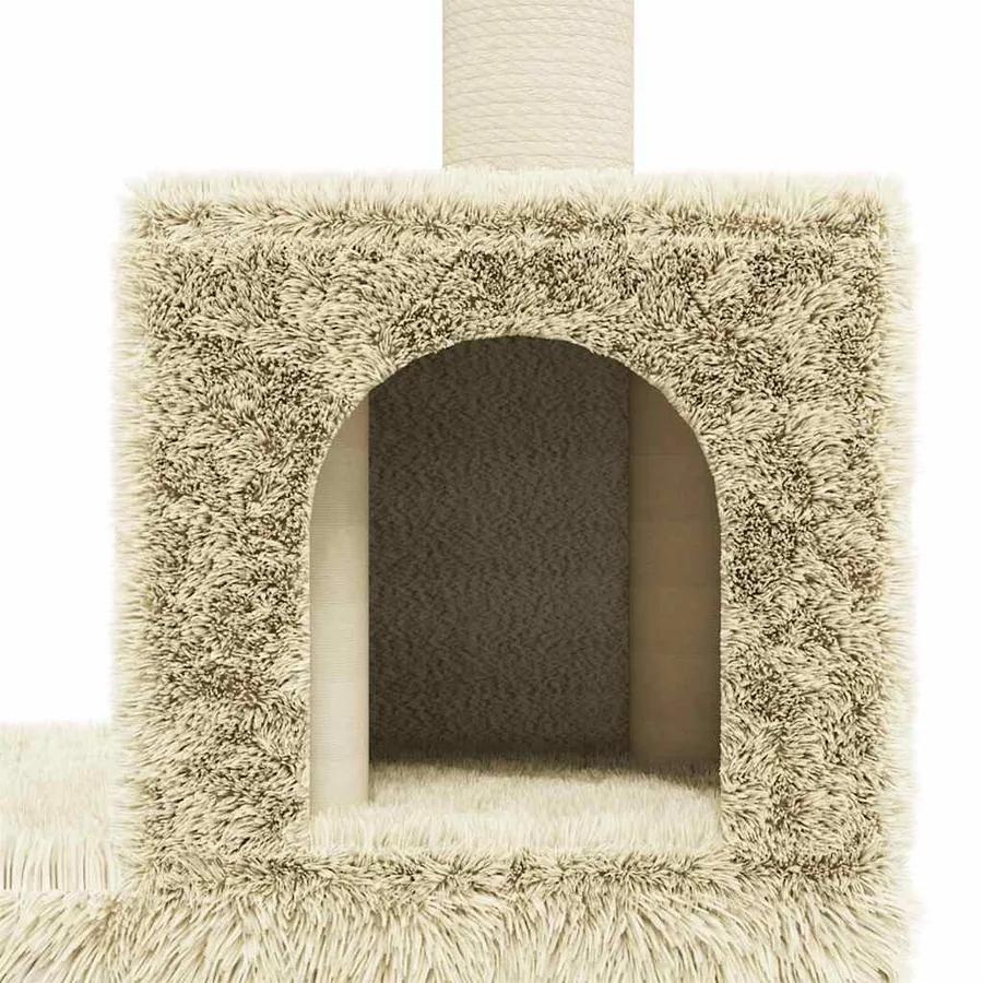 Arbre à chat avec griffoirs en sisal Crème 188 cm - 7