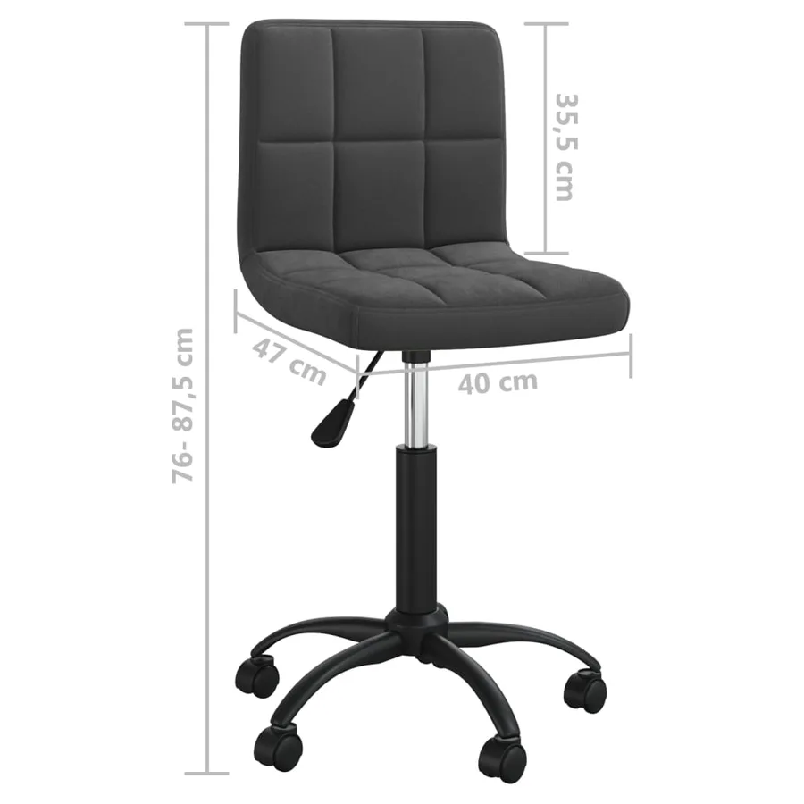 Chaise pivotante de salle à manger Noir Velours - 7