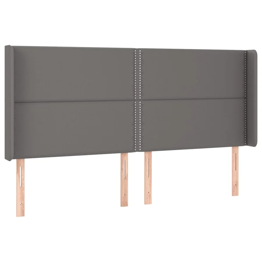 Tête de lit à LED Gris 203x16x118/128 cm Similicuir - 3