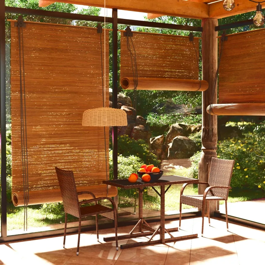 Ensemble à manger de jardin 3 pcs Marron