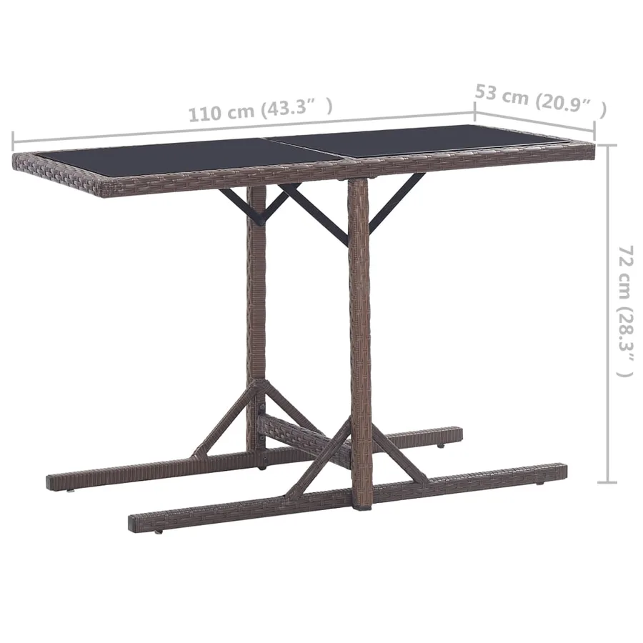 Ensemble à manger de jardin 3 pcs Marron - 13