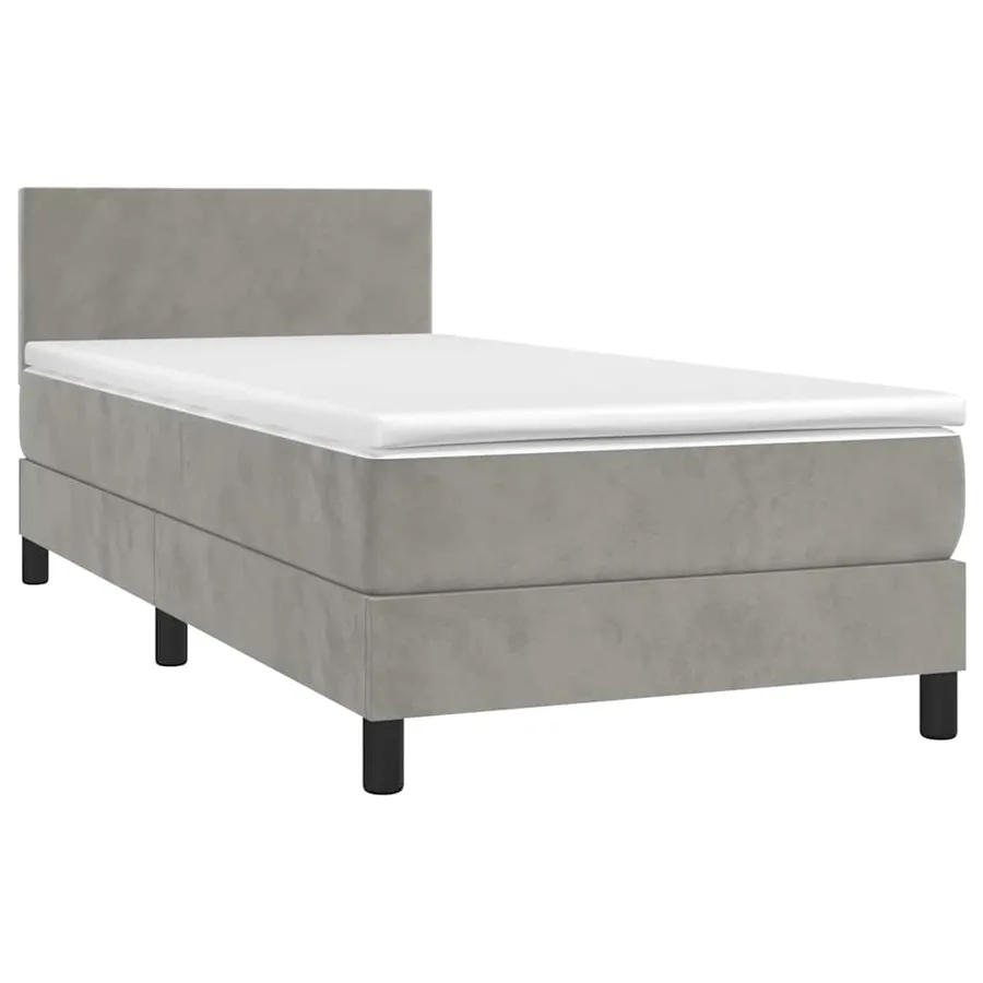 Sommier à lattes de lit avec matelas et LED Gris clair 80x200cm - 3